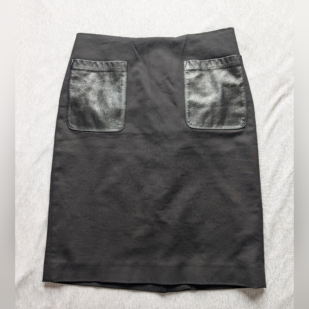 Club Monaco Leather Pocket Pencil Skirt
